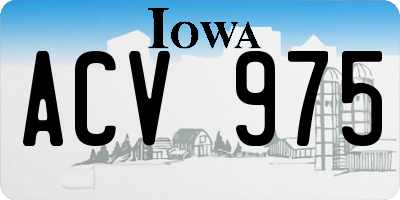 IA license plate ACV975