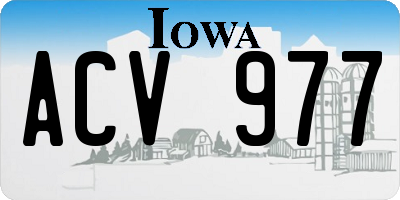 IA license plate ACV977