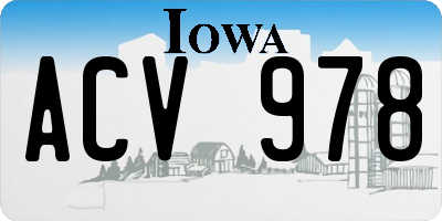 IA license plate ACV978