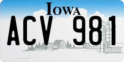 IA license plate ACV981