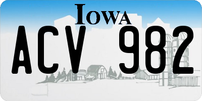 IA license plate ACV982