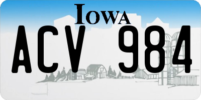 IA license plate ACV984