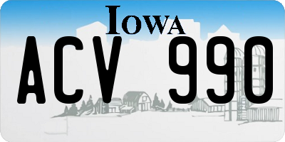 IA license plate ACV990