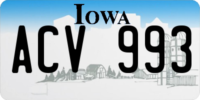 IA license plate ACV993