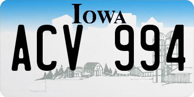 IA license plate ACV994