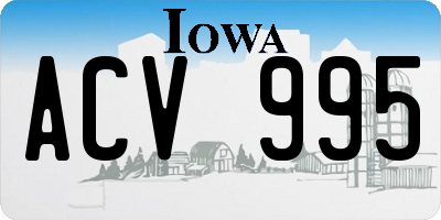 IA license plate ACV995