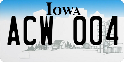 IA license plate ACW004