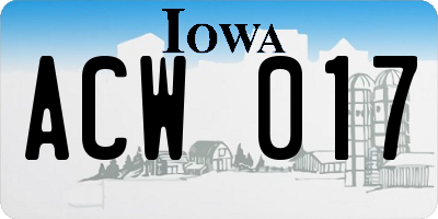 IA license plate ACW017