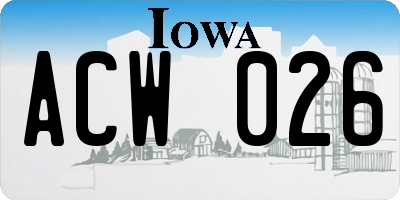 IA license plate ACW026