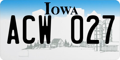 IA license plate ACW027
