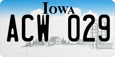 IA license plate ACW029