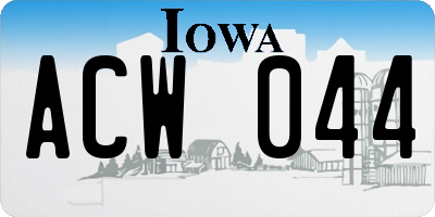 IA license plate ACW044