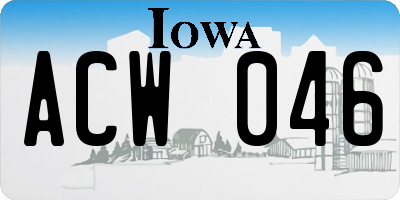 IA license plate ACW046