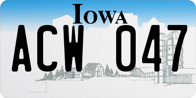 IA license plate ACW047
