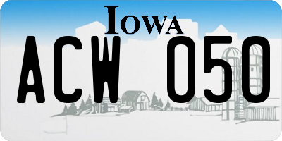 IA license plate ACW050