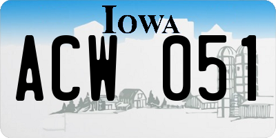 IA license plate ACW051