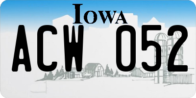 IA license plate ACW052
