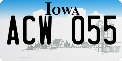 IA license plate ACW055