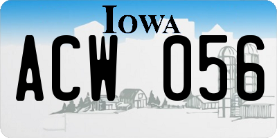 IA license plate ACW056