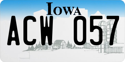 IA license plate ACW057