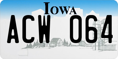 IA license plate ACW064