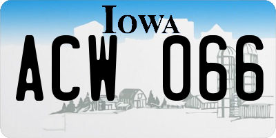 IA license plate ACW066