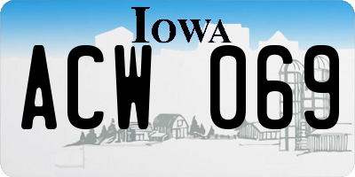 IA license plate ACW069