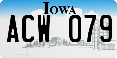 IA license plate ACW079