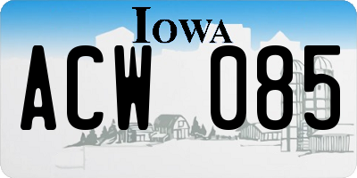IA license plate ACW085