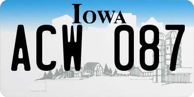 IA license plate ACW087