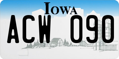 IA license plate ACW090