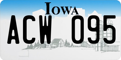 IA license plate ACW095