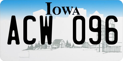 IA license plate ACW096