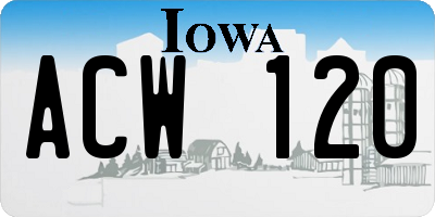 IA license plate ACW120