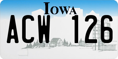 IA license plate ACW126