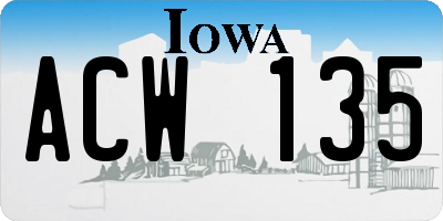 IA license plate ACW135