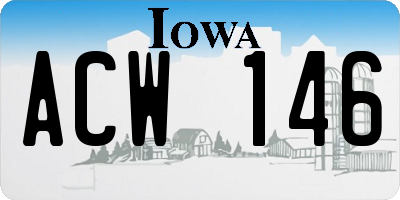 IA license plate ACW146