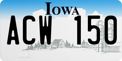 IA license plate ACW150