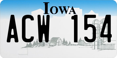 IA license plate ACW154