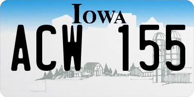 IA license plate ACW155