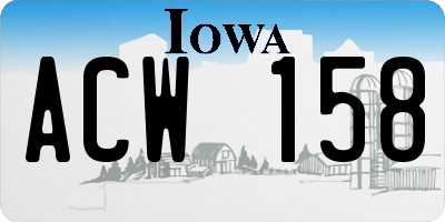 IA license plate ACW158