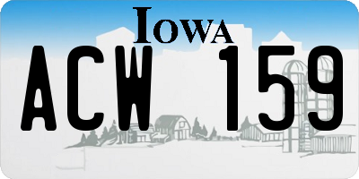 IA license plate ACW159