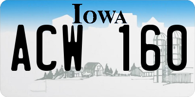IA license plate ACW160