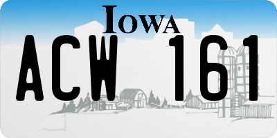 IA license plate ACW161