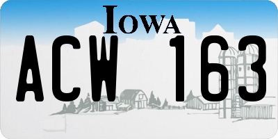 IA license plate ACW163