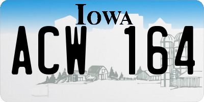 IA license plate ACW164