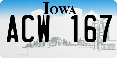 IA license plate ACW167