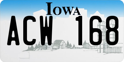 IA license plate ACW168