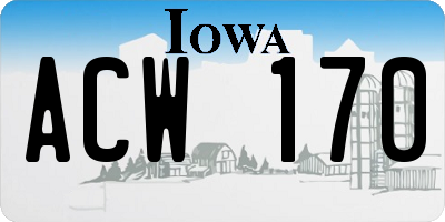 IA license plate ACW170