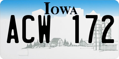 IA license plate ACW172